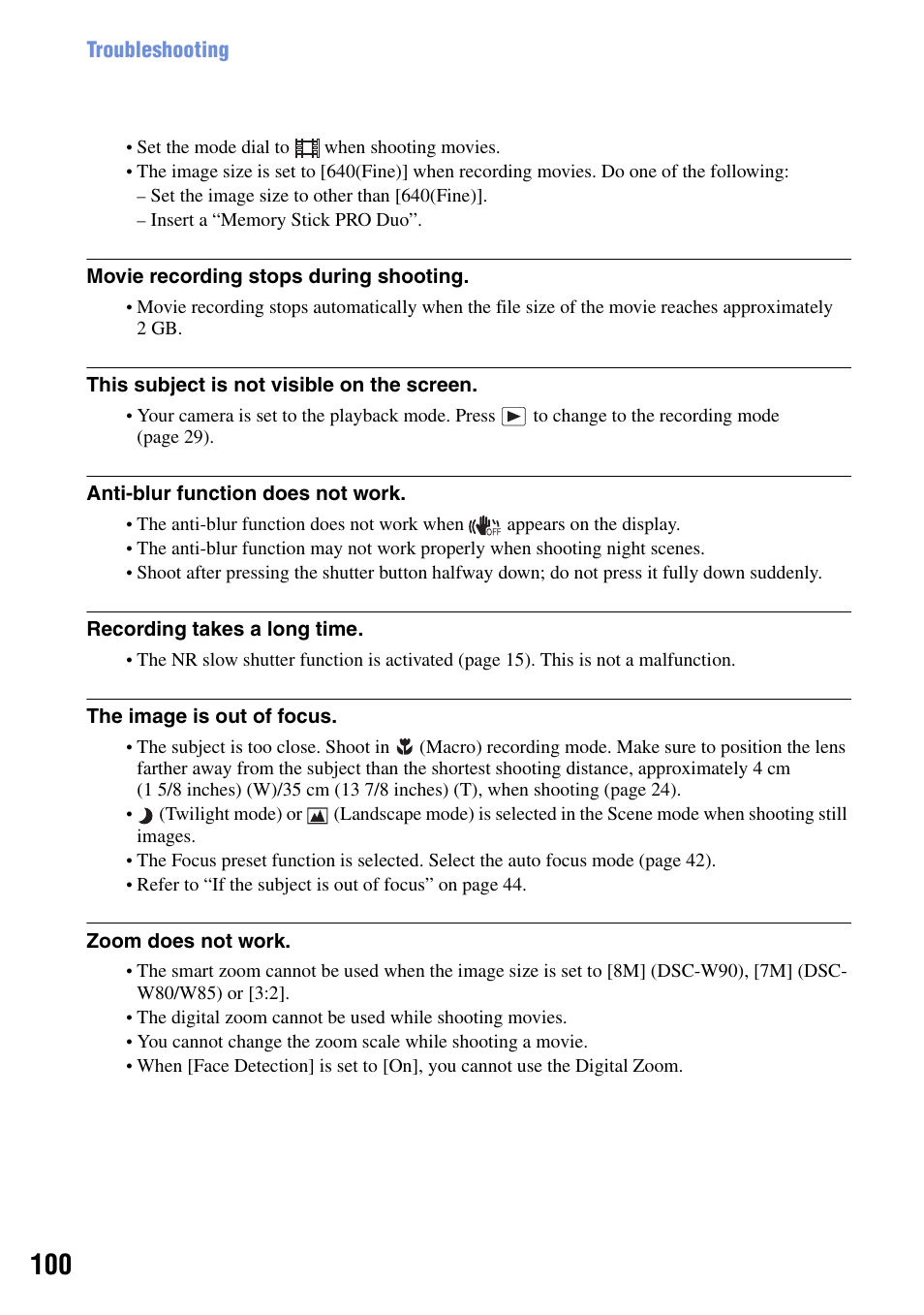 Sony DSC-W90 User Manual | Page 100 / 121