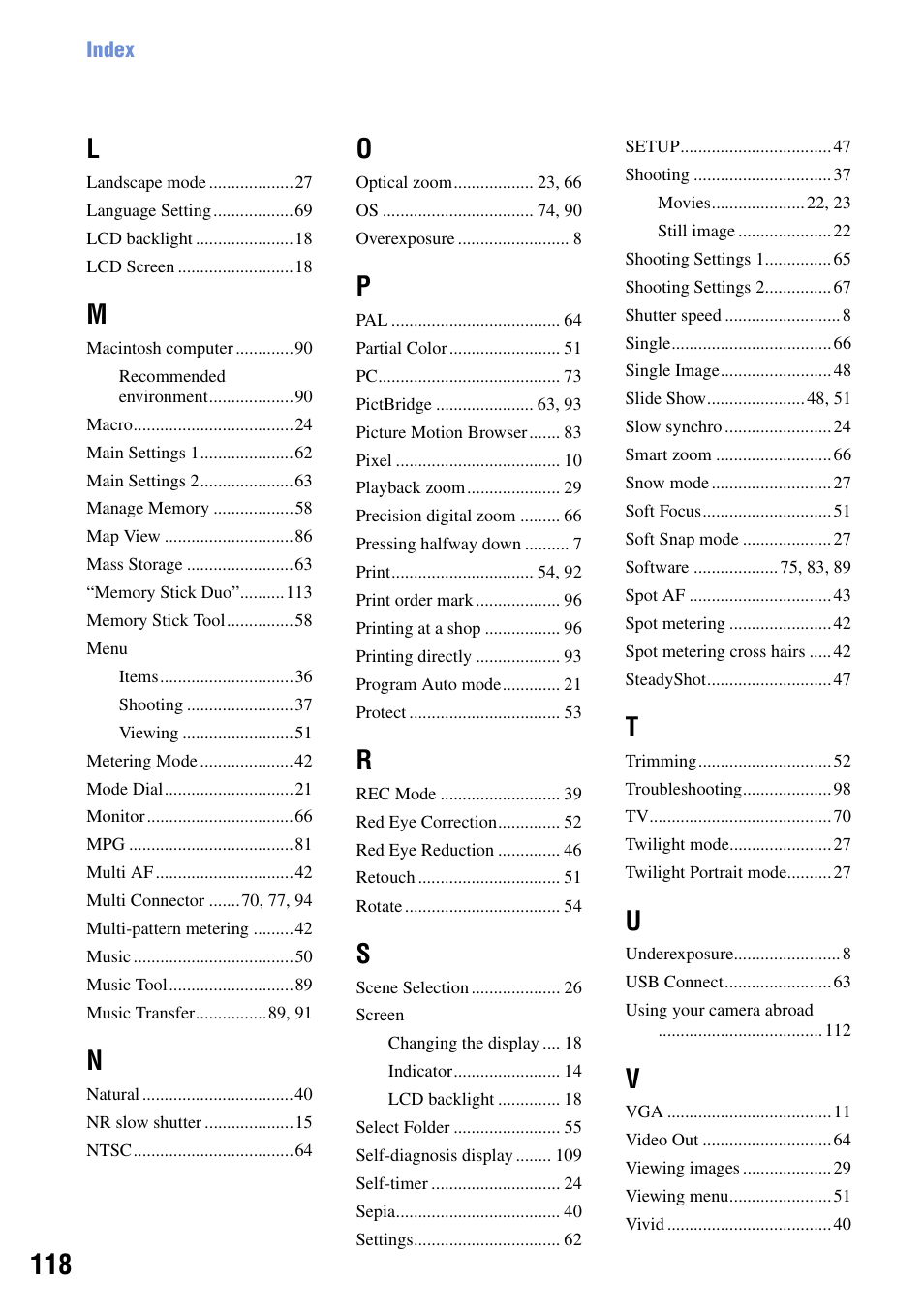 Sony DSC-W90 User Manual | Page 118 / 121