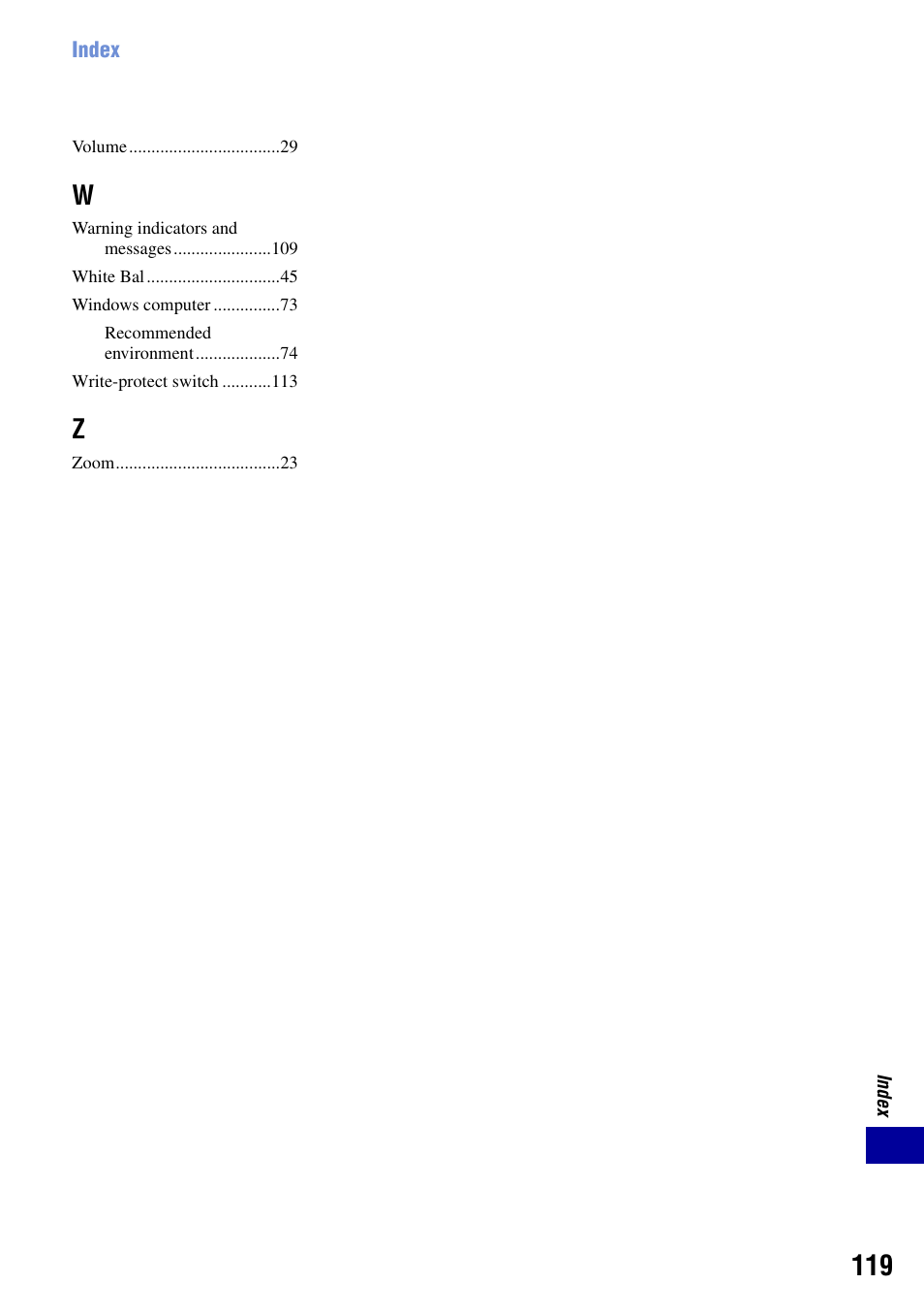 Sony DSC-W90 User Manual | Page 119 / 121