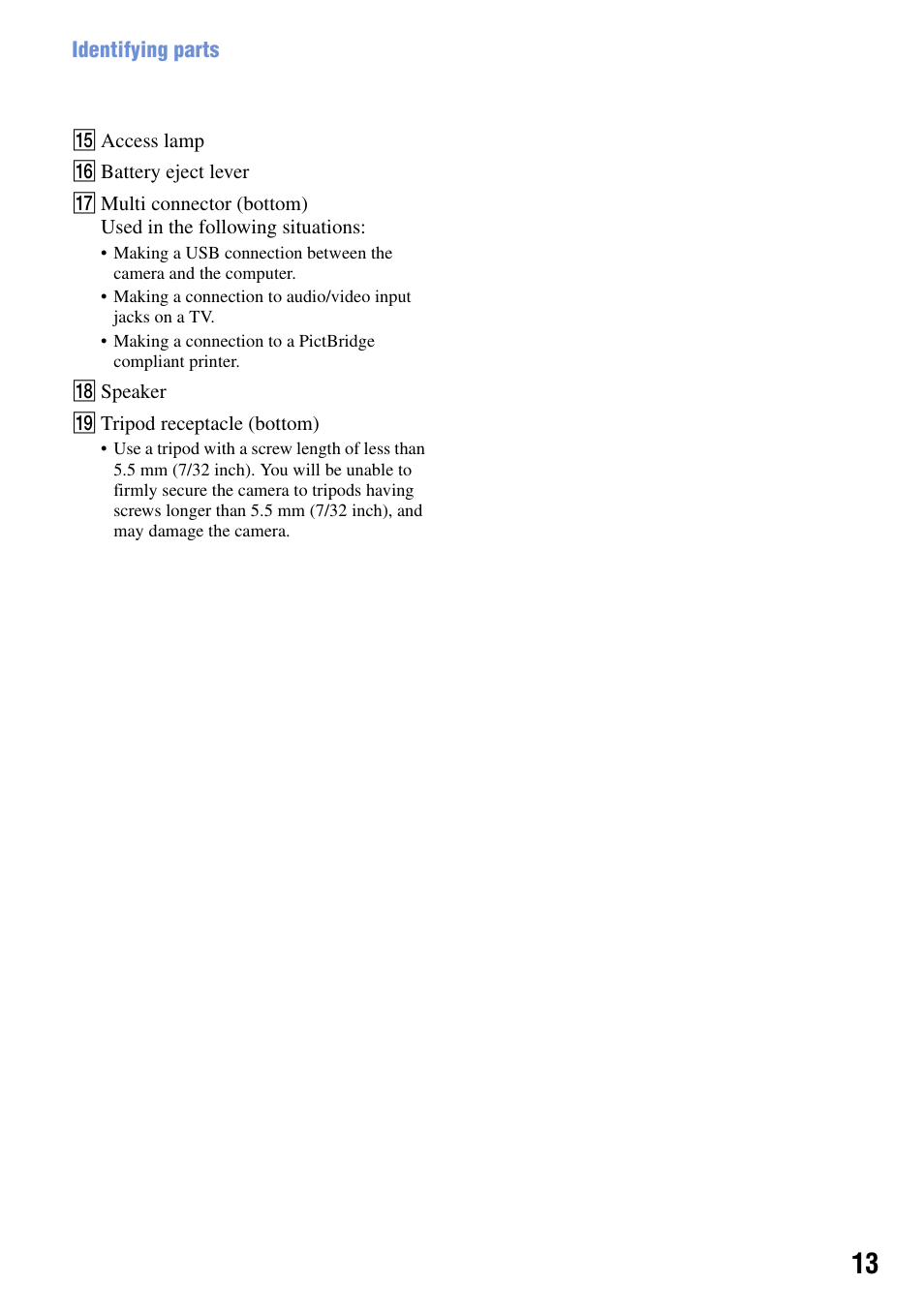 Sony DSC-W90 User Manual | Page 13 / 121