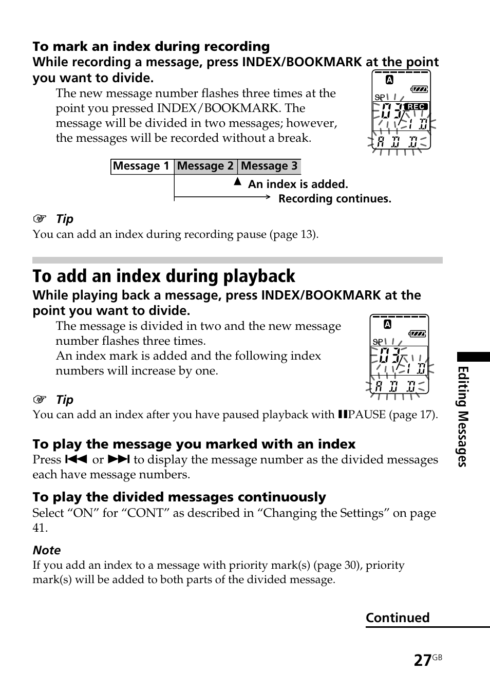 Sony ICD-BP150 User Manual | Page 27 / 68