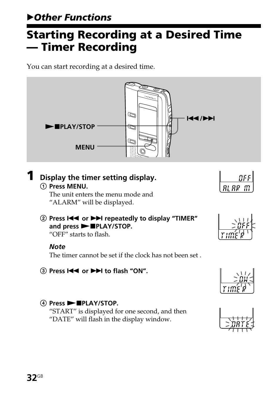 Bother functions | Sony ICD-BP150 User Manual | Page 32 / 68