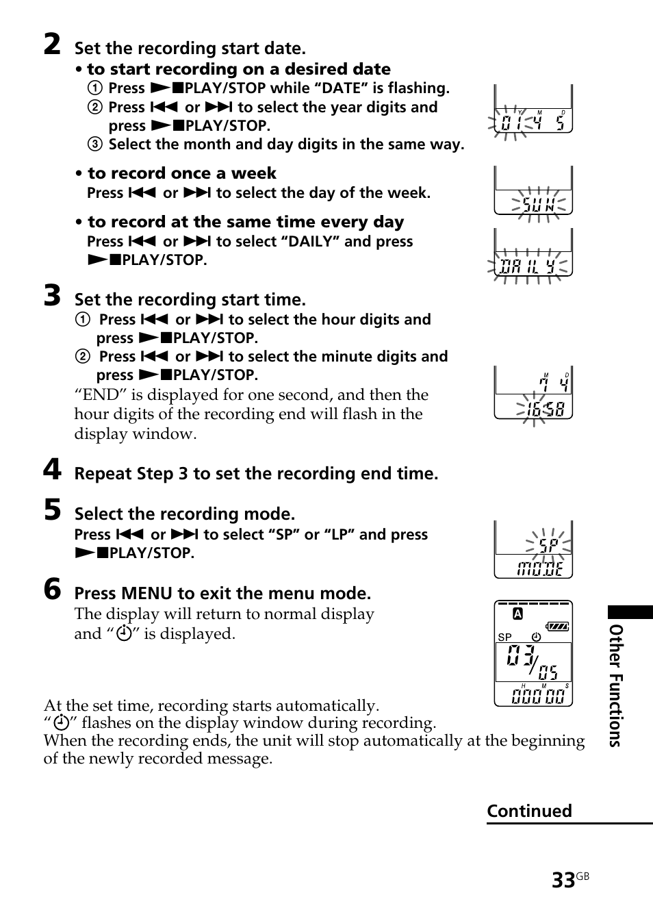 Sony ICD-BP150 User Manual | Page 33 / 68