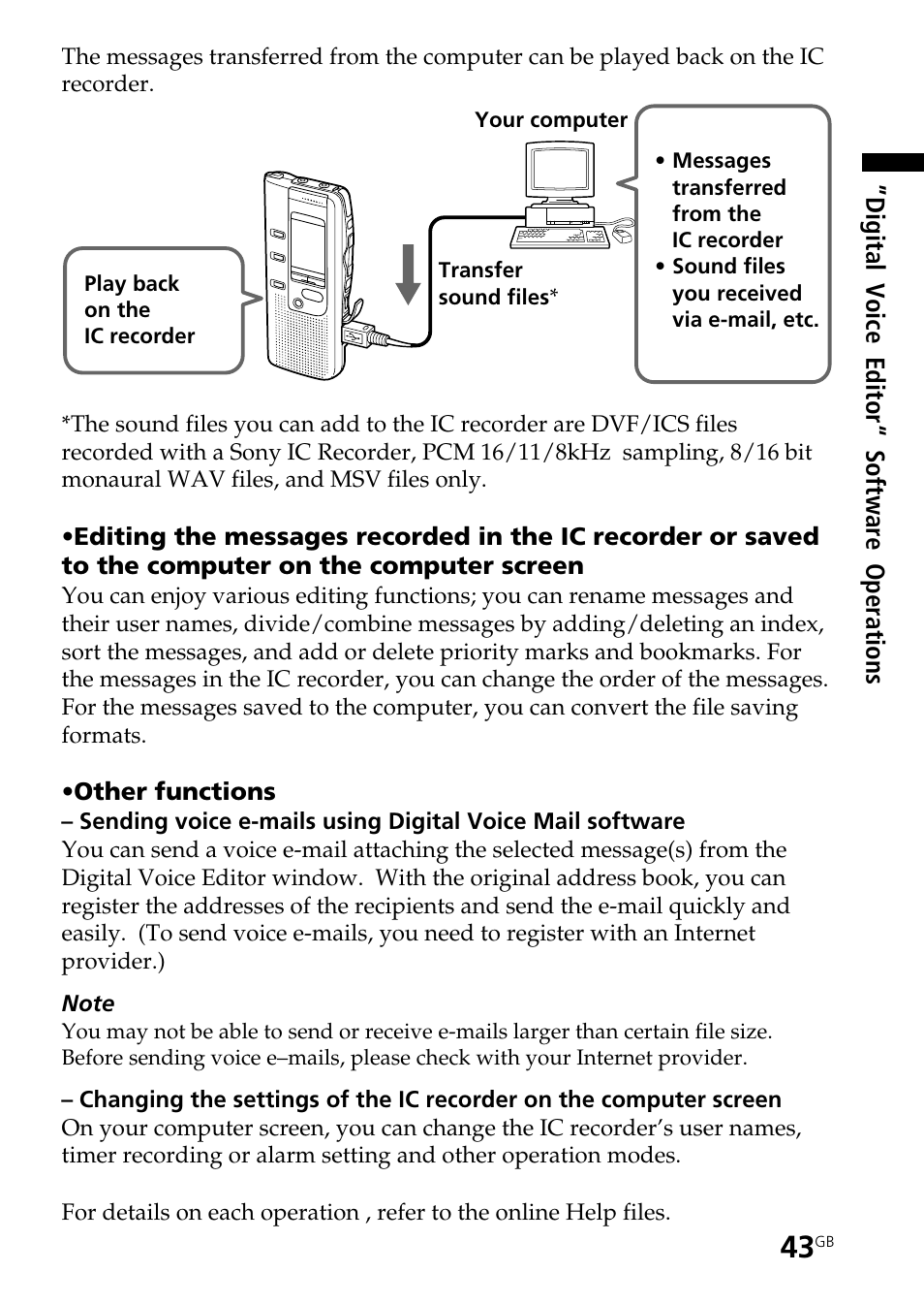 Sony ICD-BP150 User Manual | Page 43 / 68