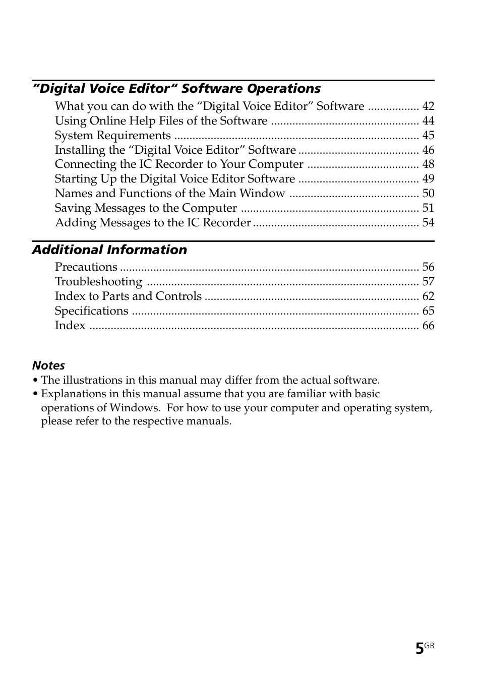 Sony ICD-BP150 User Manual | Page 5 / 68