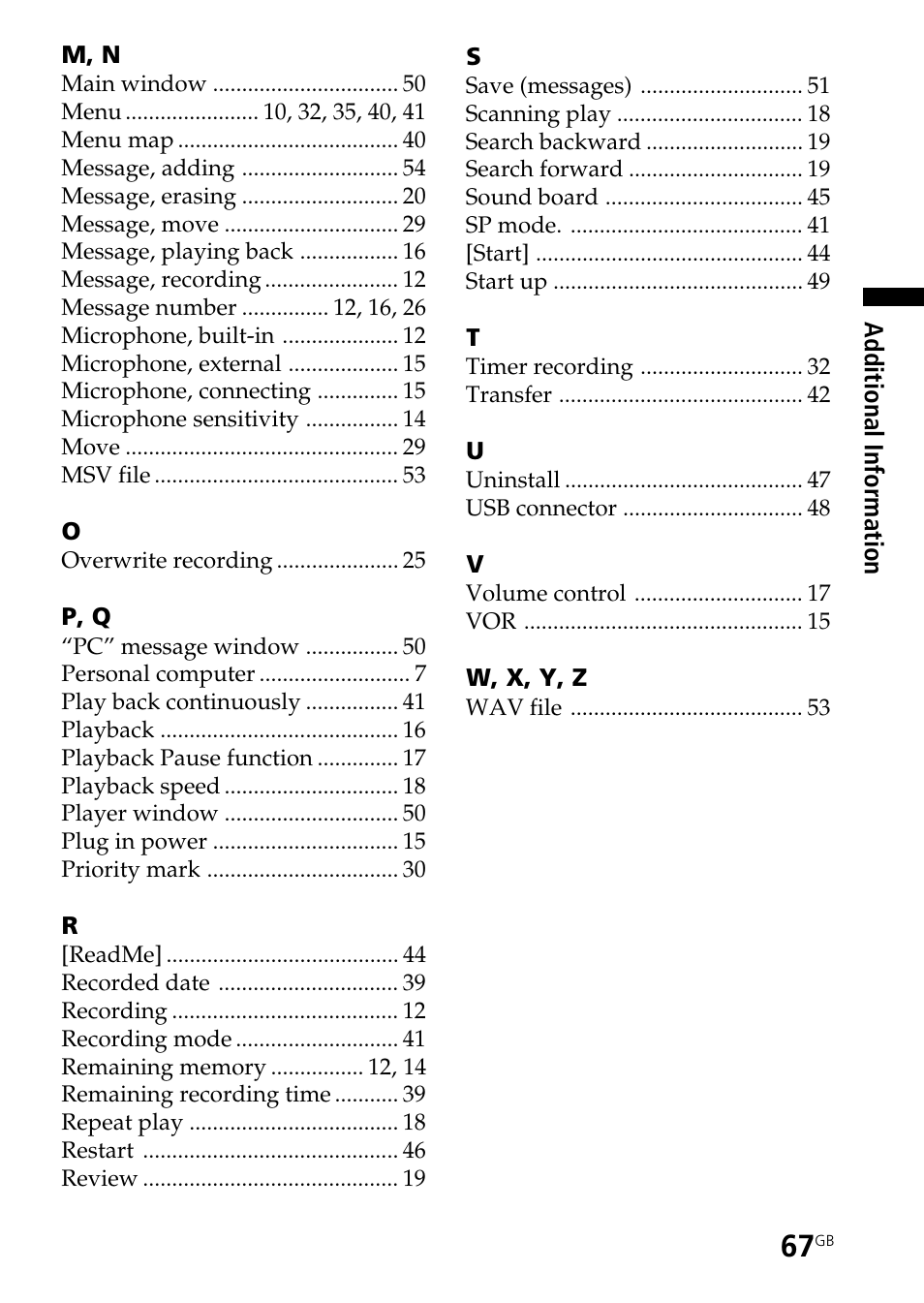 Sony ICD-BP150 User Manual | Page 67 / 68