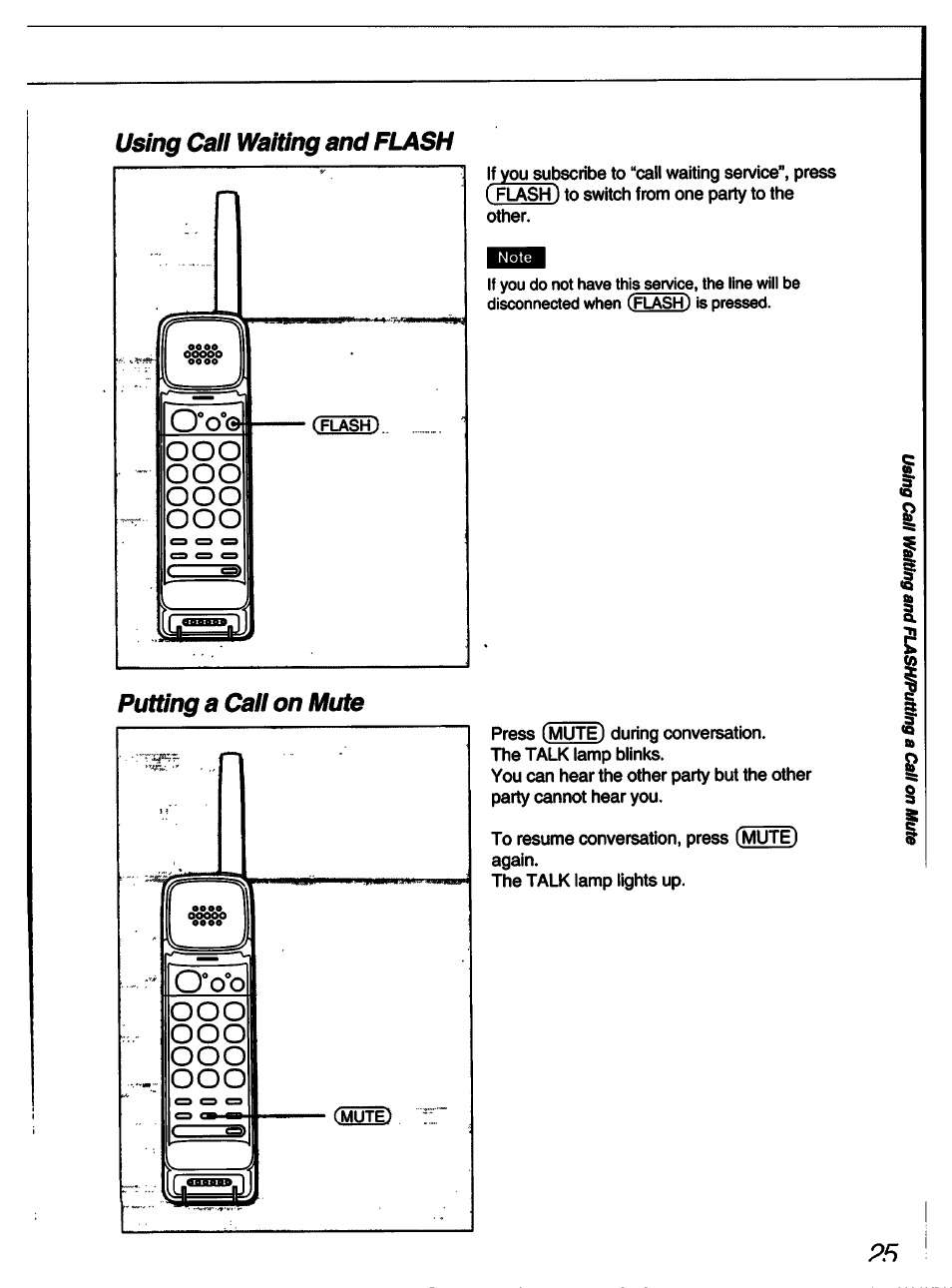 Using call waiting and flash | Sony SPP-A60 User Manual | Page 25 / 52