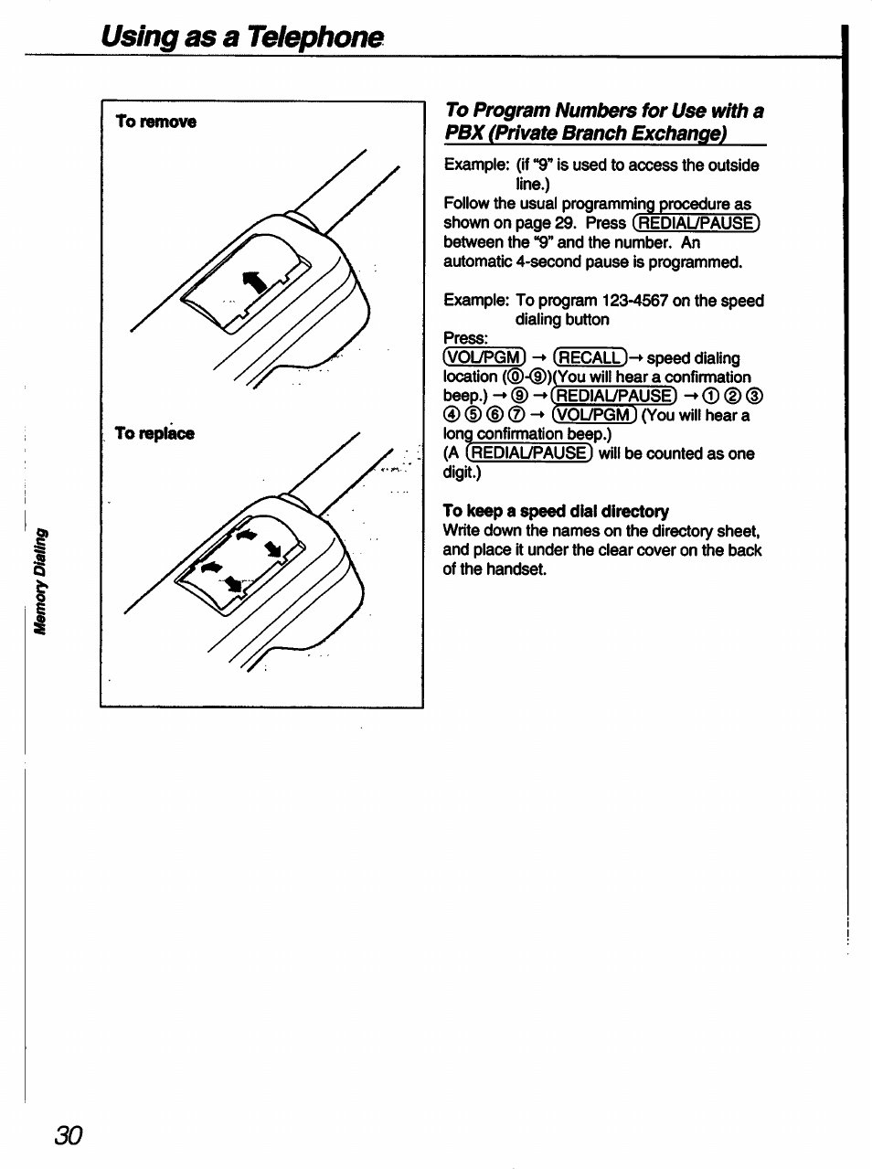 Using as a telephone | Sony SPP-A60 User Manual | Page 30 / 52