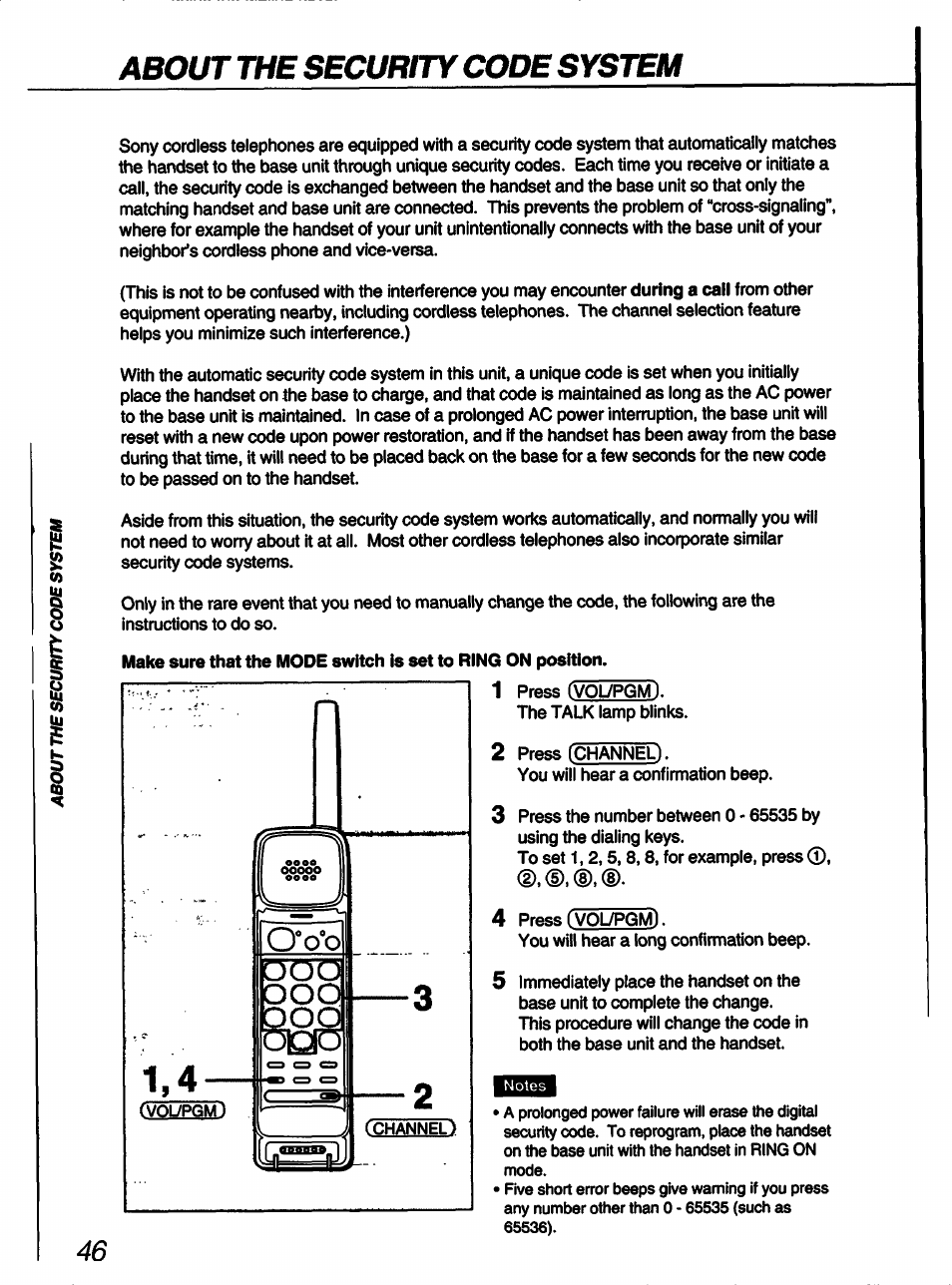 About the securhy code system | Sony SPP-A60 User Manual | Page 46 / 52