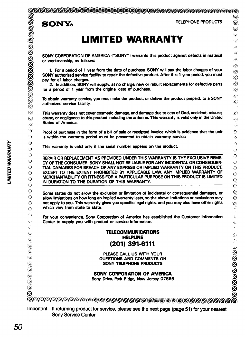 Sony SPP-A60 User Manual | Page 50 / 52