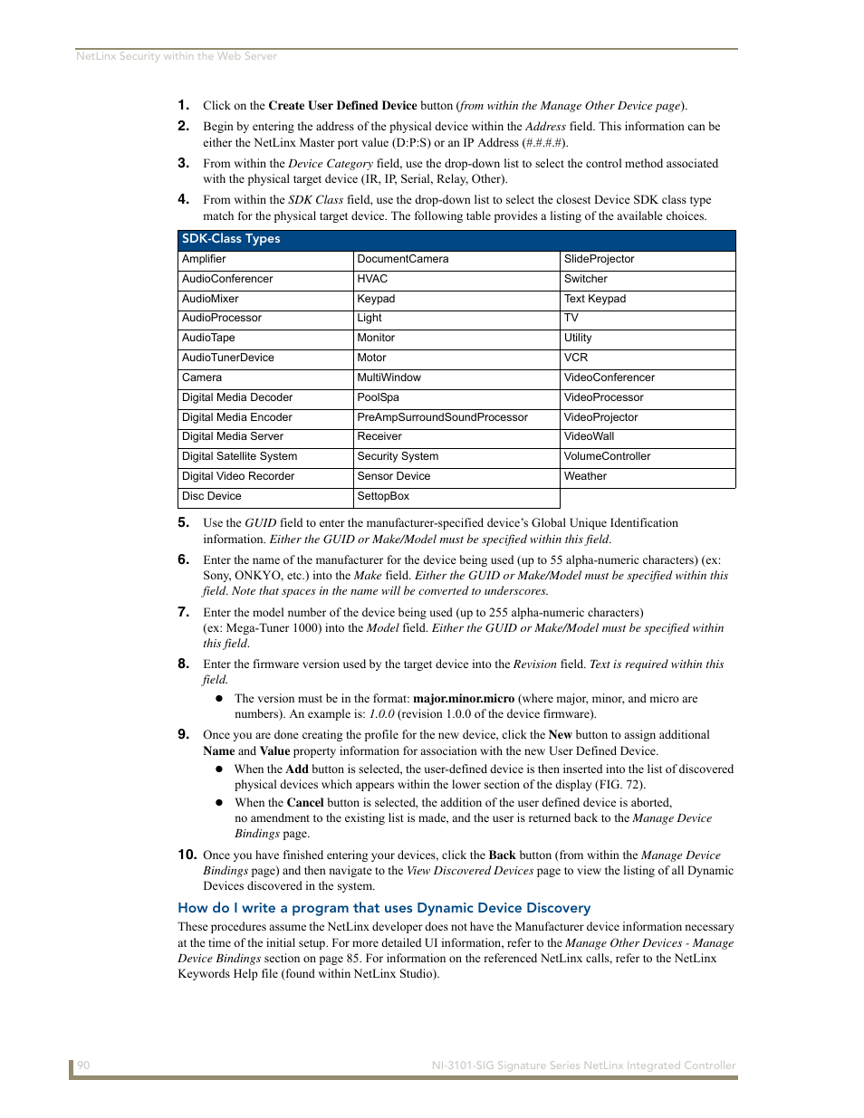 AMX Signature Series NetLinx Integrated Controller NI-3101-SIG User Manual | Page 100 / 156