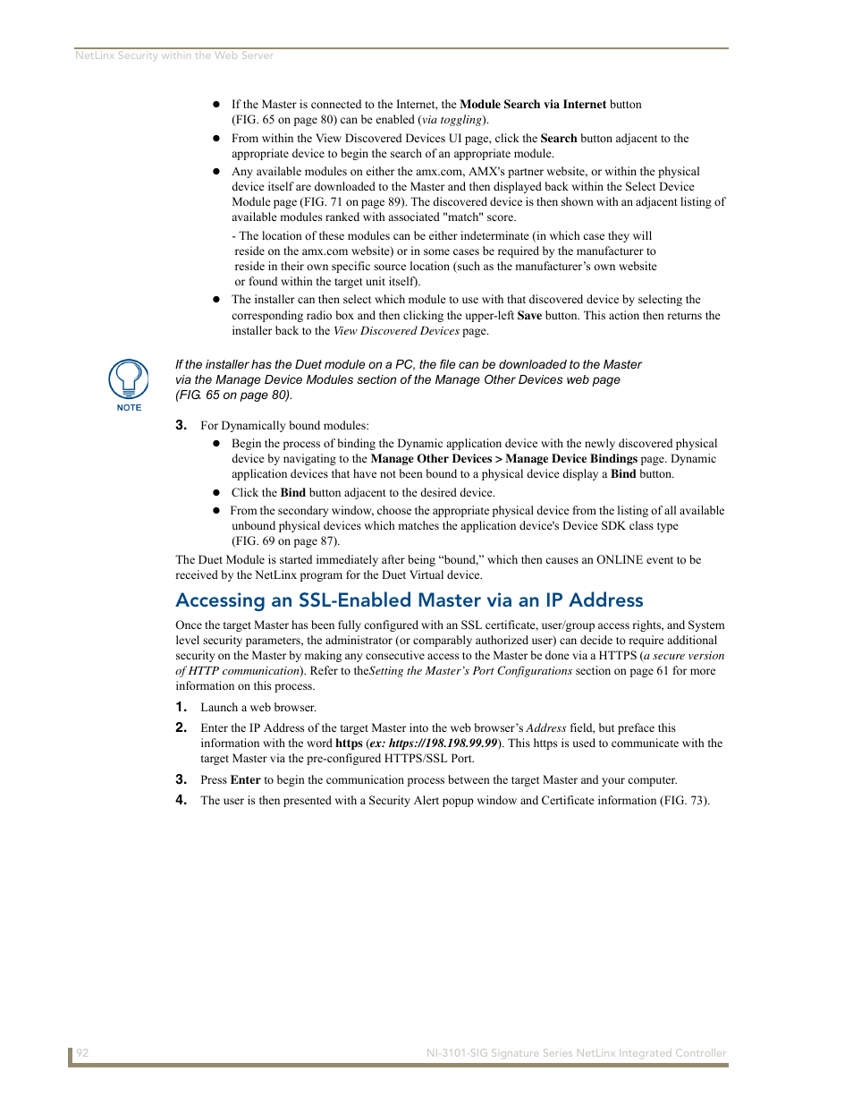 Accessing an ssl-enabled master via an ip address | AMX Signature Series NetLinx Integrated Controller NI-3101-SIG User Manual | Page 102 / 156