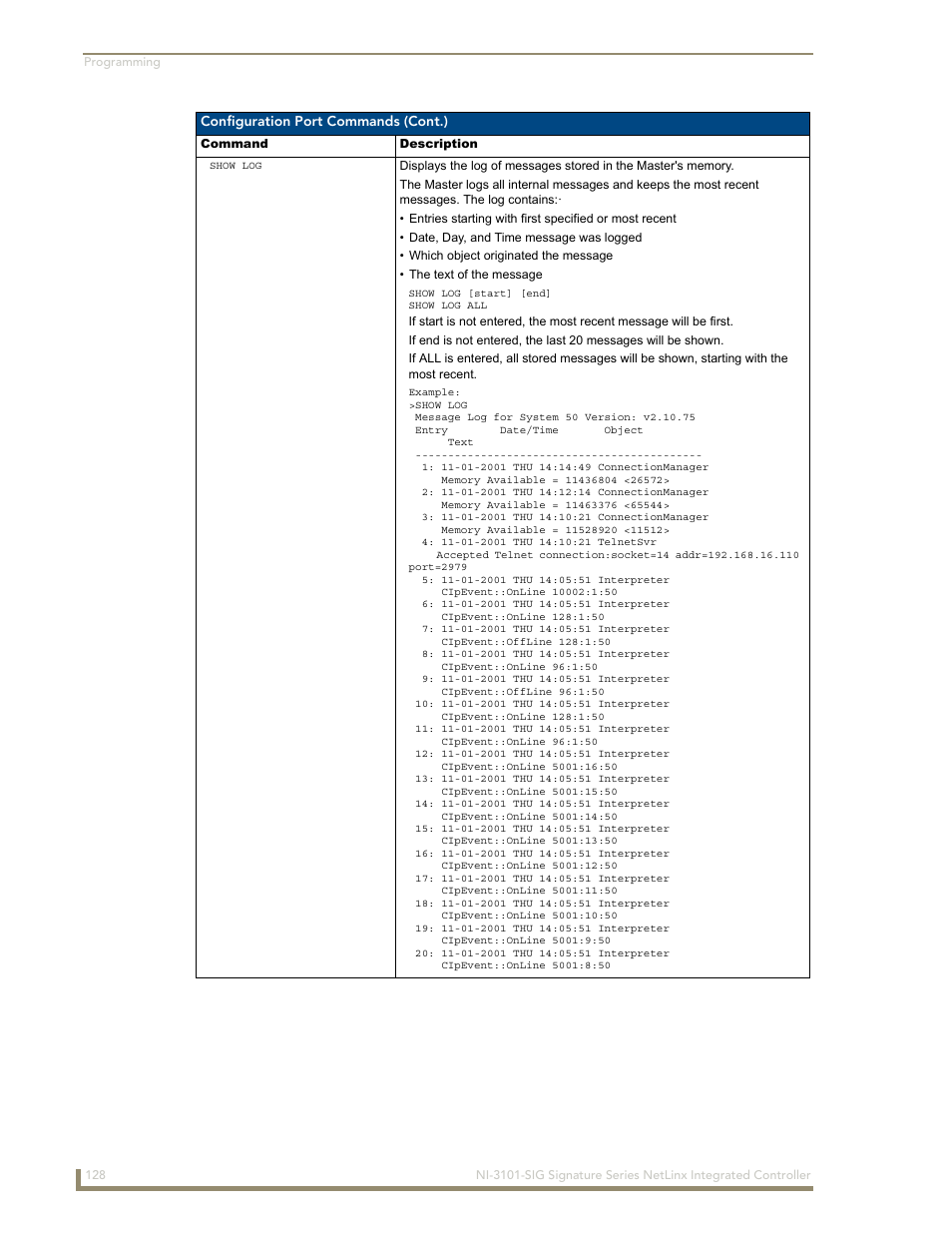 AMX Signature Series NetLinx Integrated Controller NI-3101-SIG User Manual | Page 138 / 156