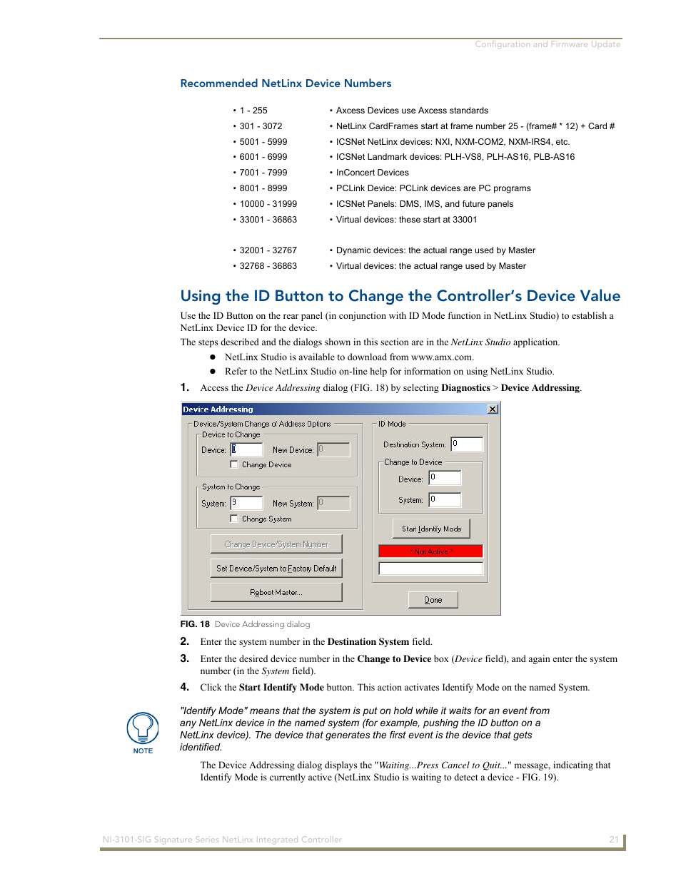 Recommended netlinx device numbers | AMX Signature Series NetLinx Integrated Controller NI-3101-SIG User Manual | Page 31 / 156