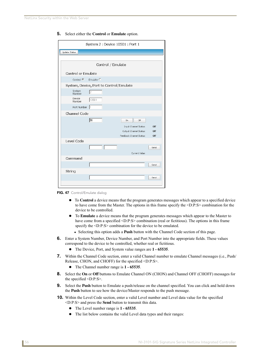 AMX Signature Series NetLinx Integrated Controller NI-3101-SIG User Manual | Page 66 / 156