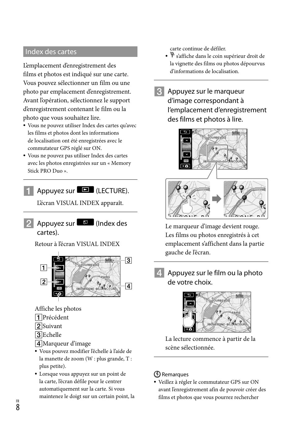 Index des cartes | Sony HDR-TG5V User Manual | Page 18 / 36