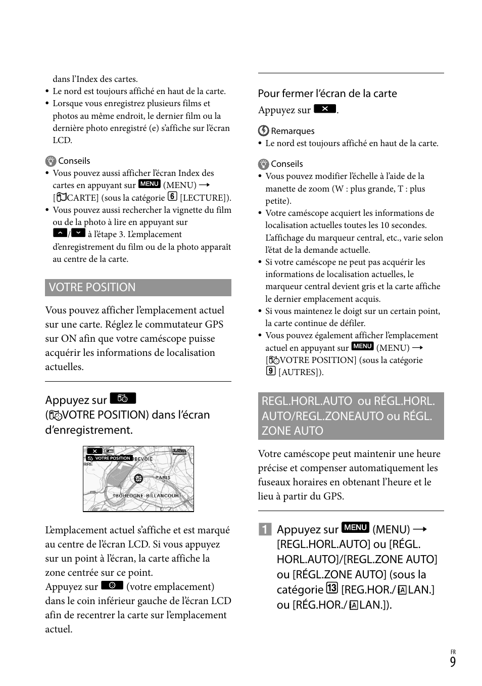 Votre position | Sony HDR-TG5V User Manual | Page 19 / 36