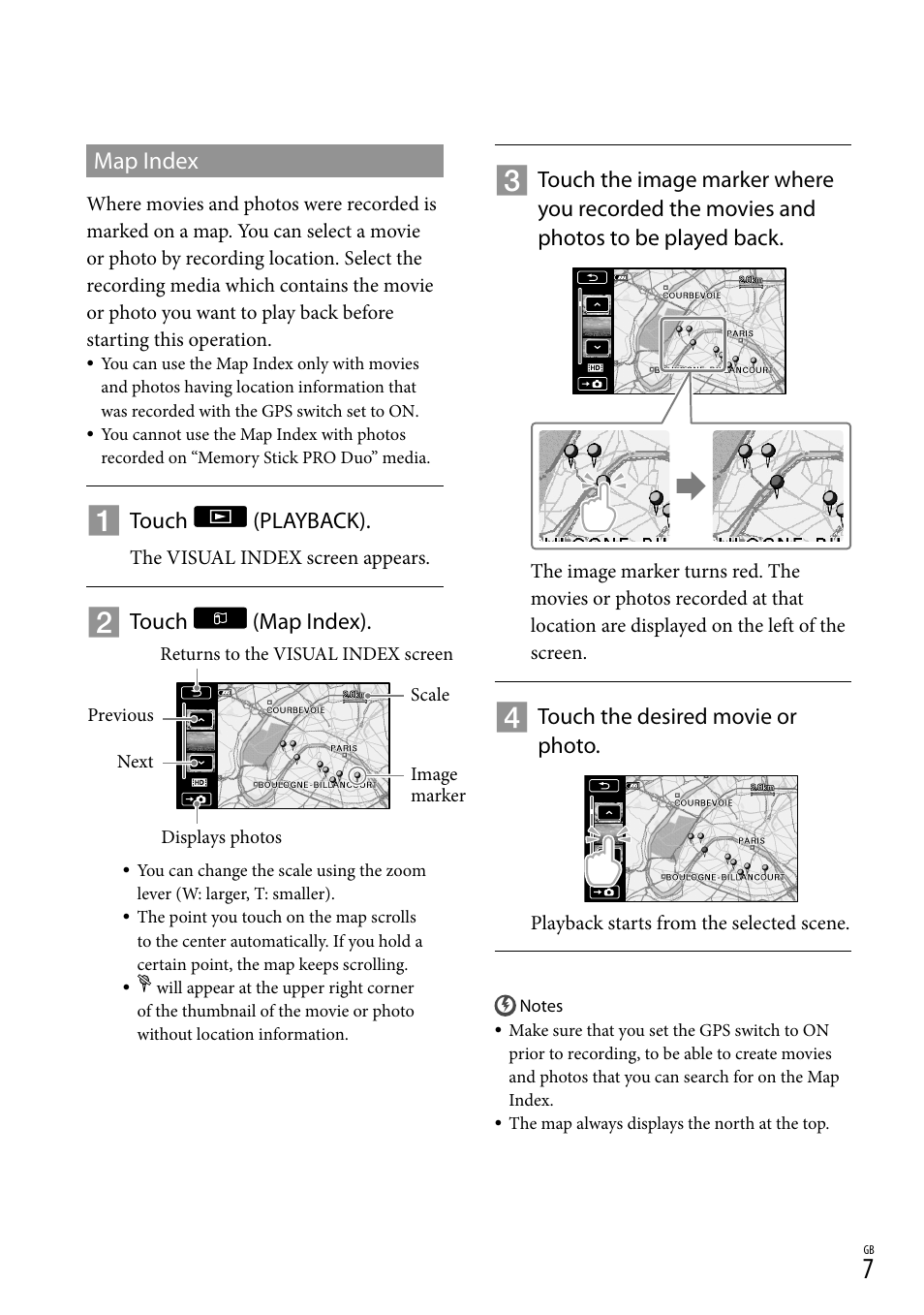 Map index | Sony HDR-TG5V User Manual | Page 7 / 36