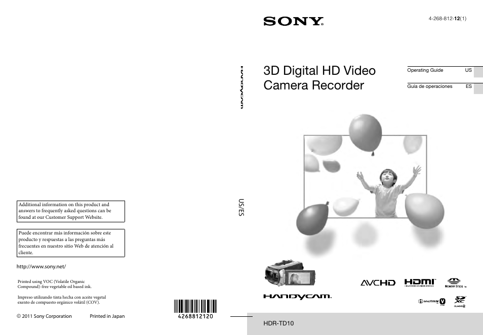 Sony HDR-TD10 User Manual | 142 pages