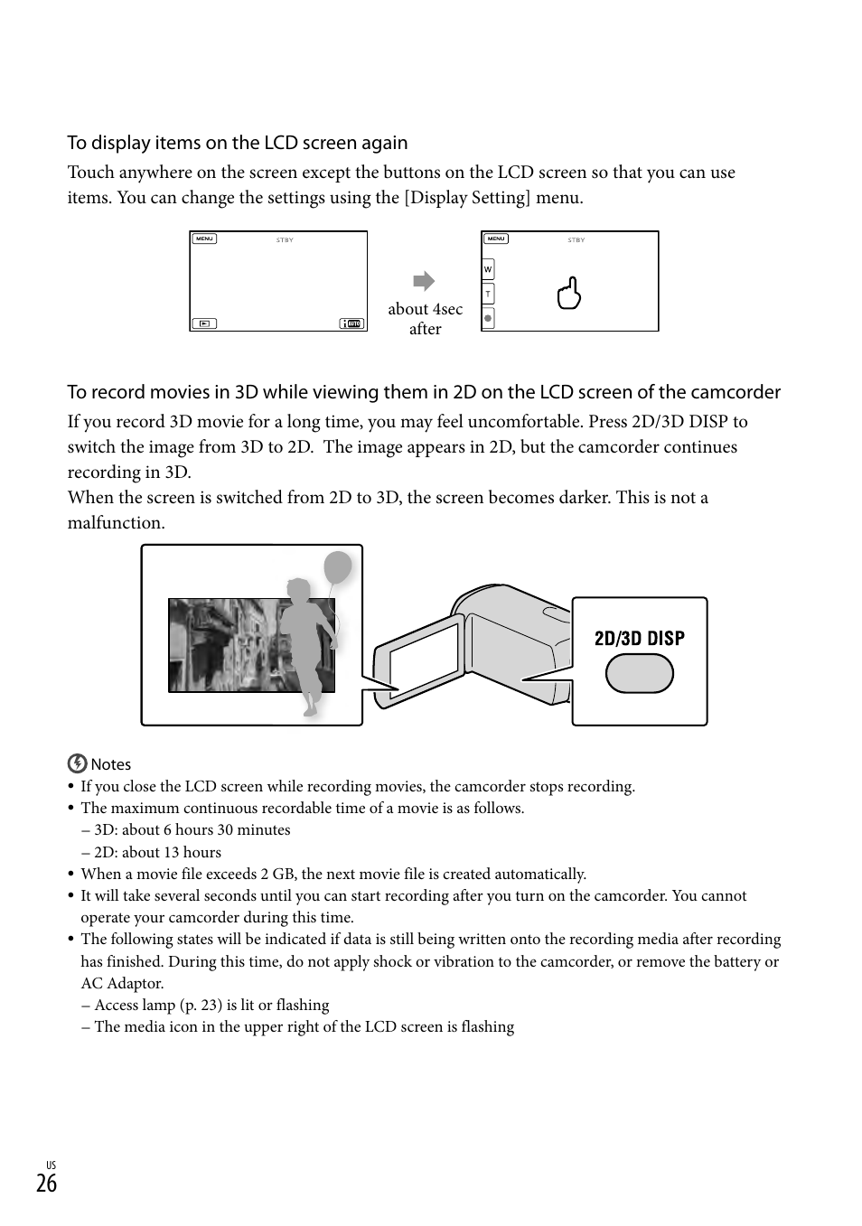 Sony HDR-TD10 User Manual | Page 26 / 142
