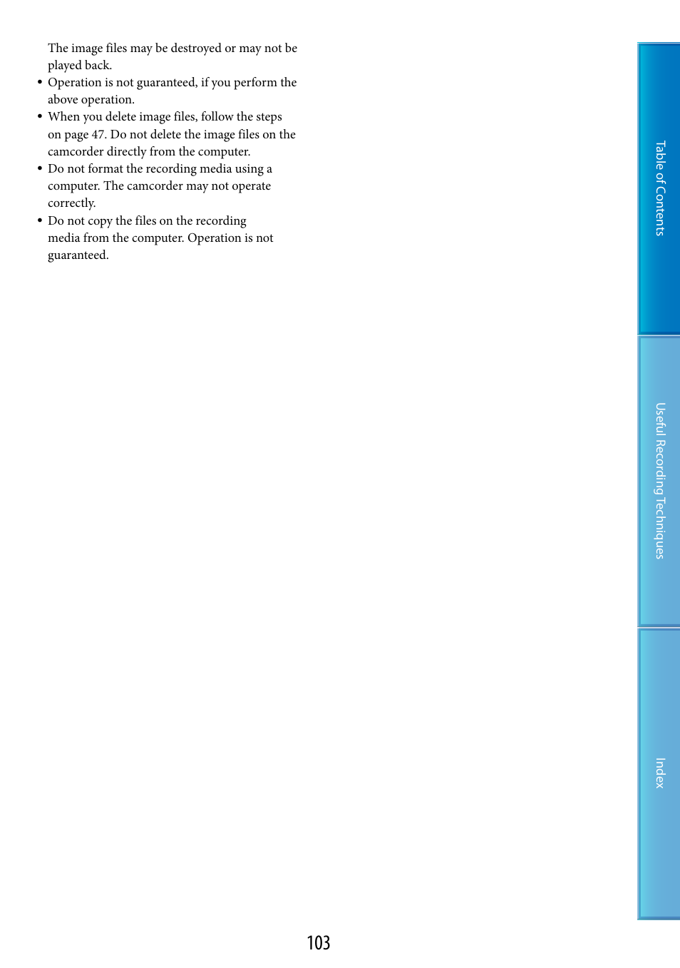Sony HDR-CX100 User Manual | Page 103 / 113