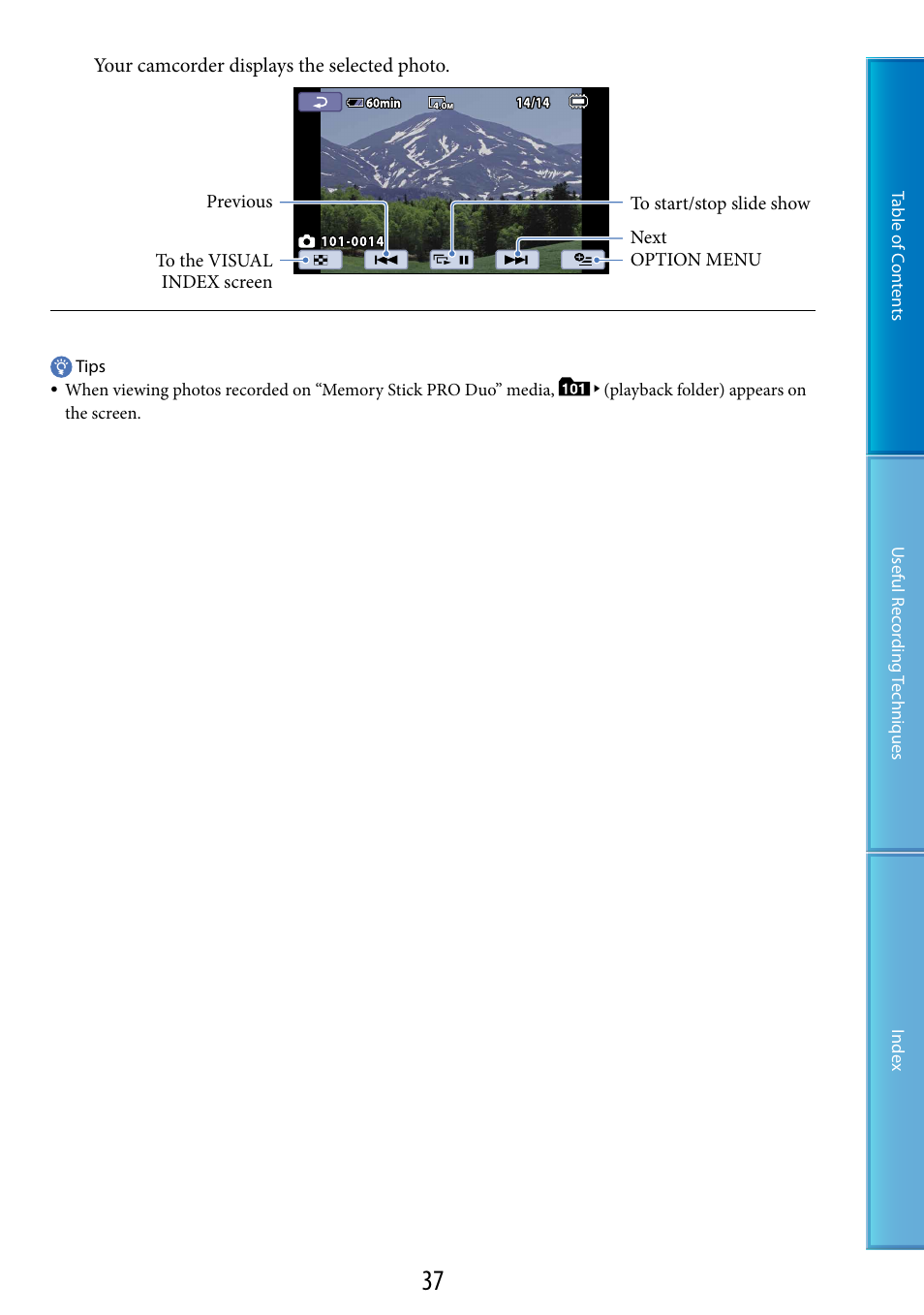 Lder (37) | Sony HDR-CX100 User Manual | Page 37 / 113