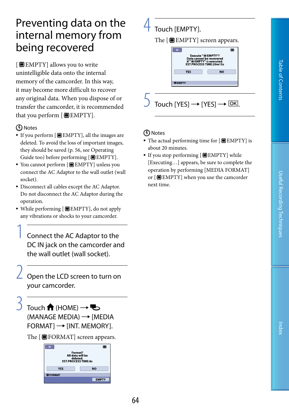 64) t | Sony HDR-CX100 User Manual | Page 64 / 113