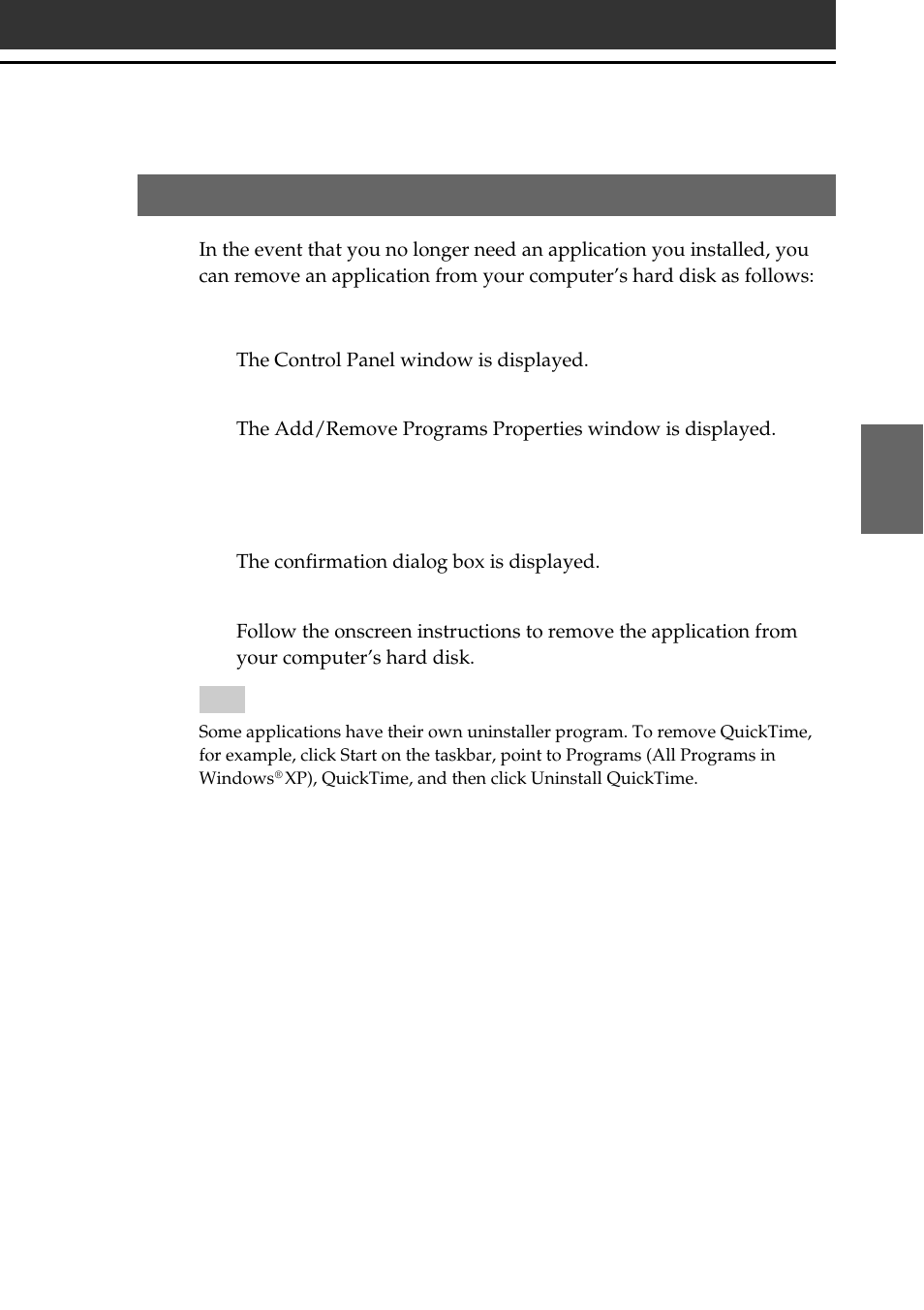 Uninstalling the supplied applications | Sony PEG-T665C User Manual | Page 55 / 68