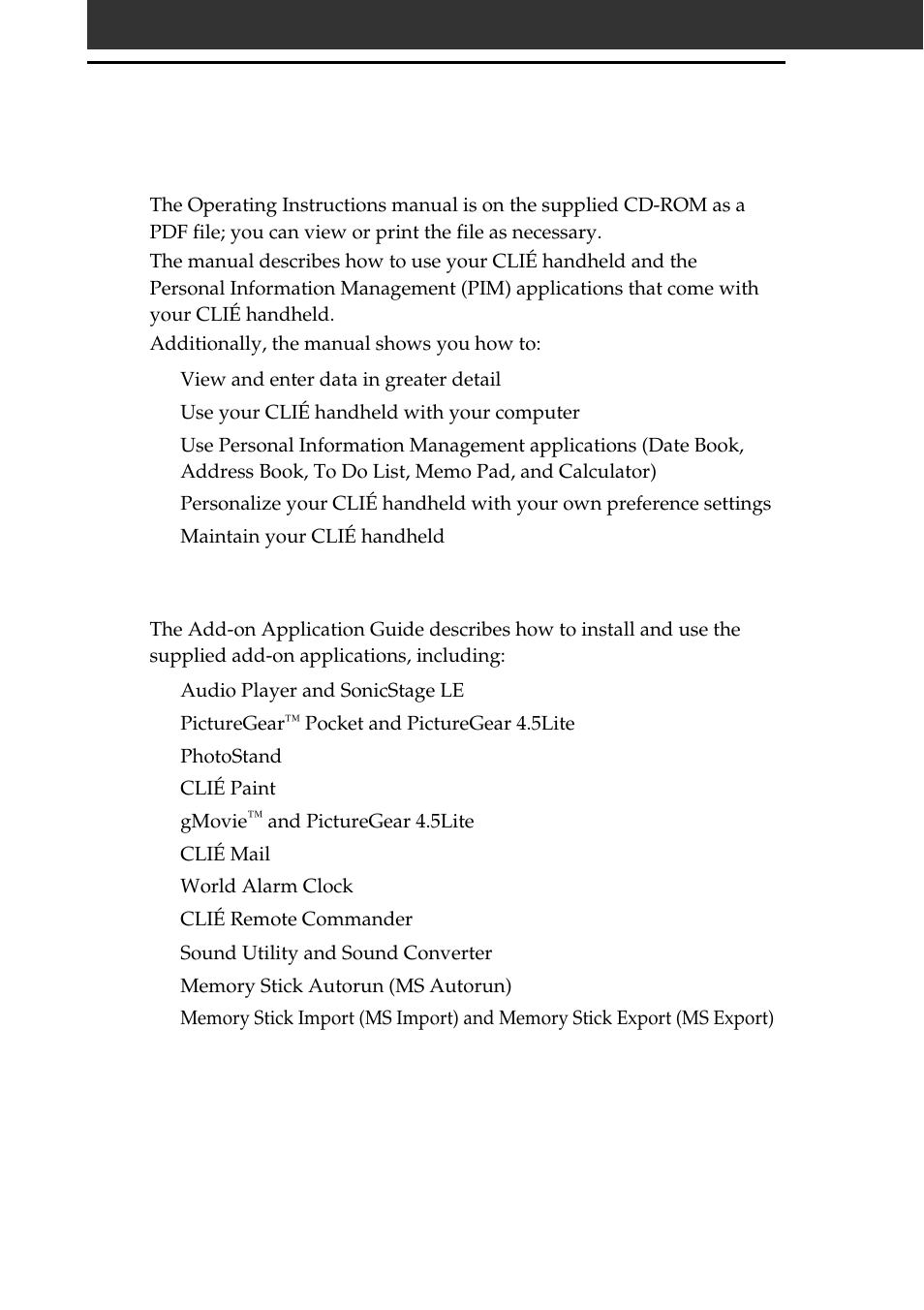 About this manual | Sony PEG-T665C User Manual | Page 6 / 68