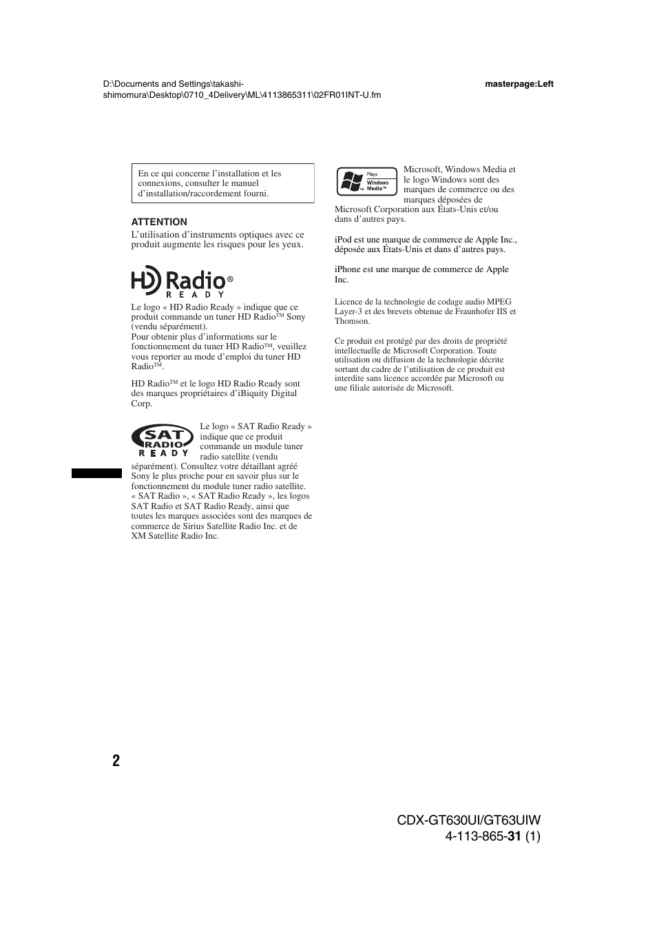 Sony CDX-GT630UI User Manual | Page 26 / 80