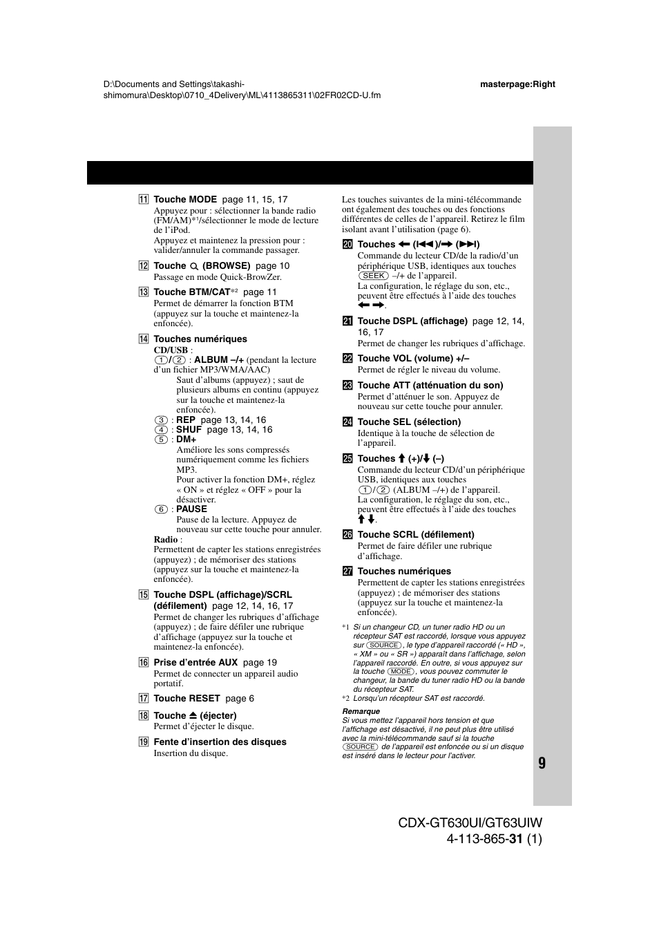 Sony CDX-GT630UI User Manual | Page 33 / 80