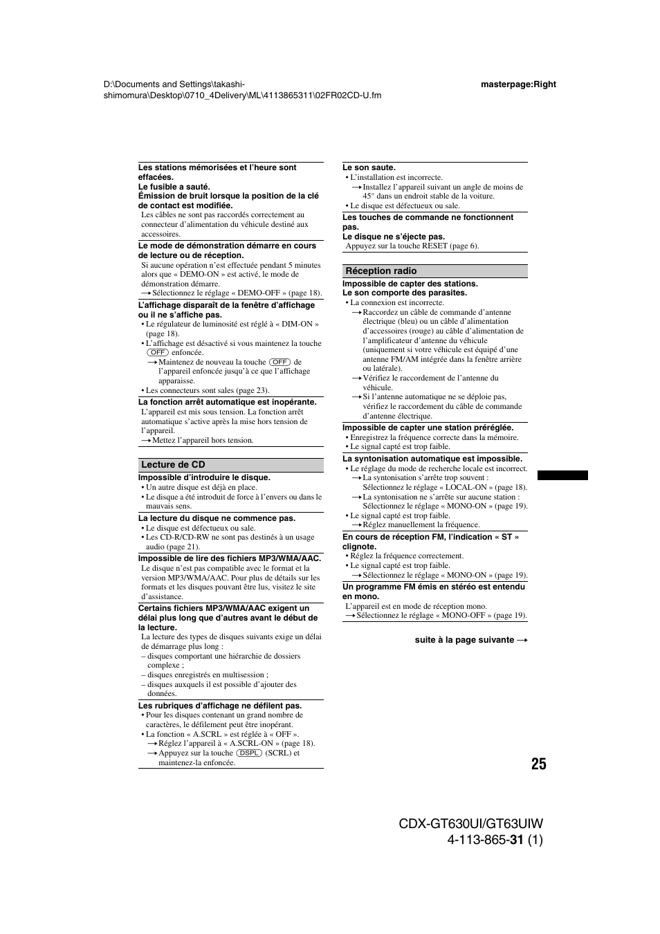 Sony CDX-GT630UI User Manual | Page 49 / 80