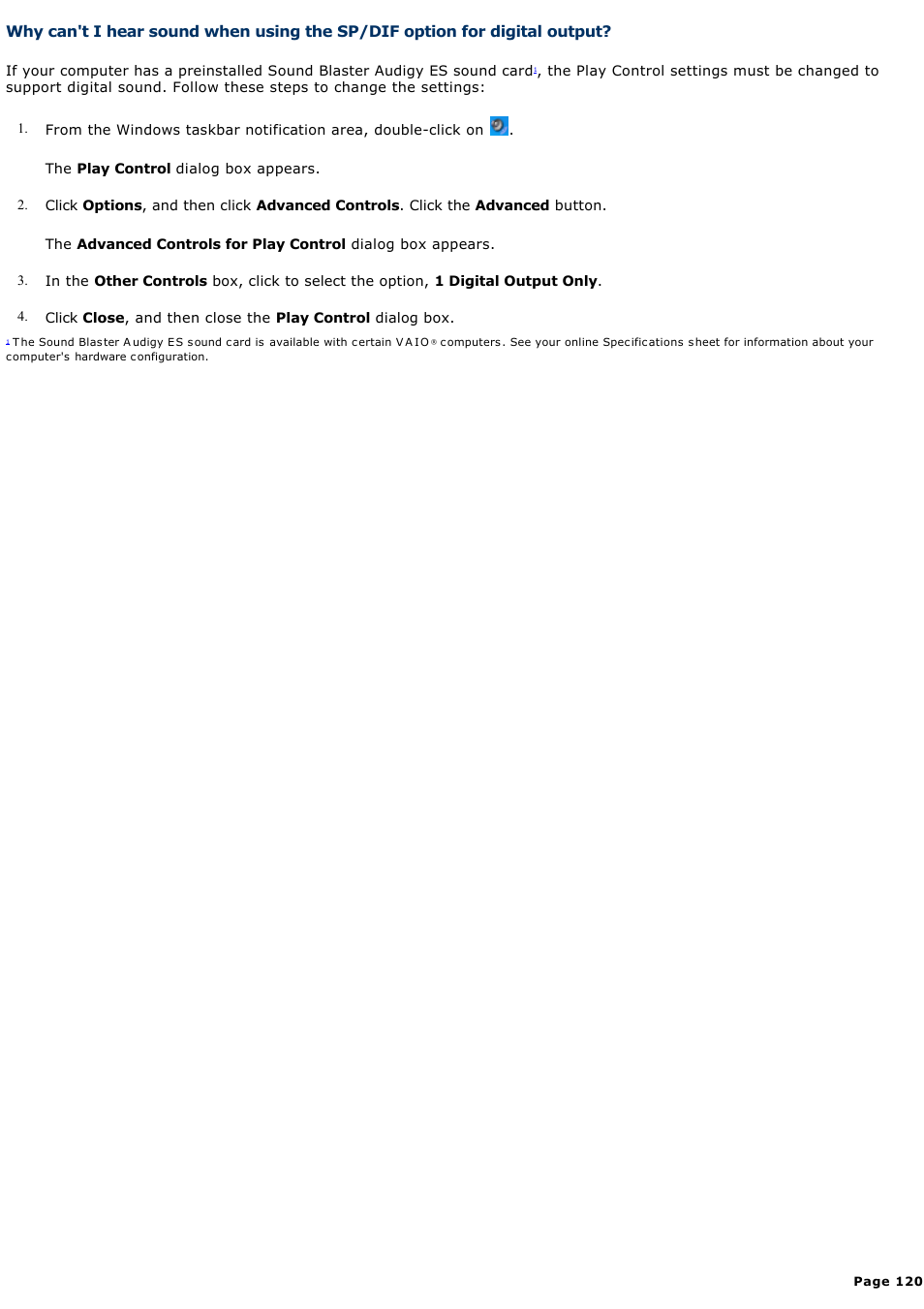 Sony PCV-RS400CG User Manual | Page 120 / 146