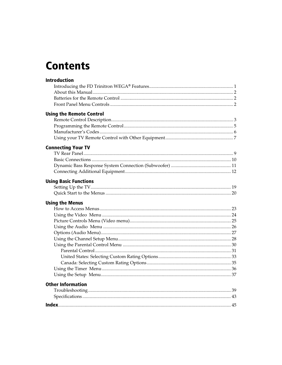 Sony WEGA  KV-20FA210 User Manual | Page 7 / 56