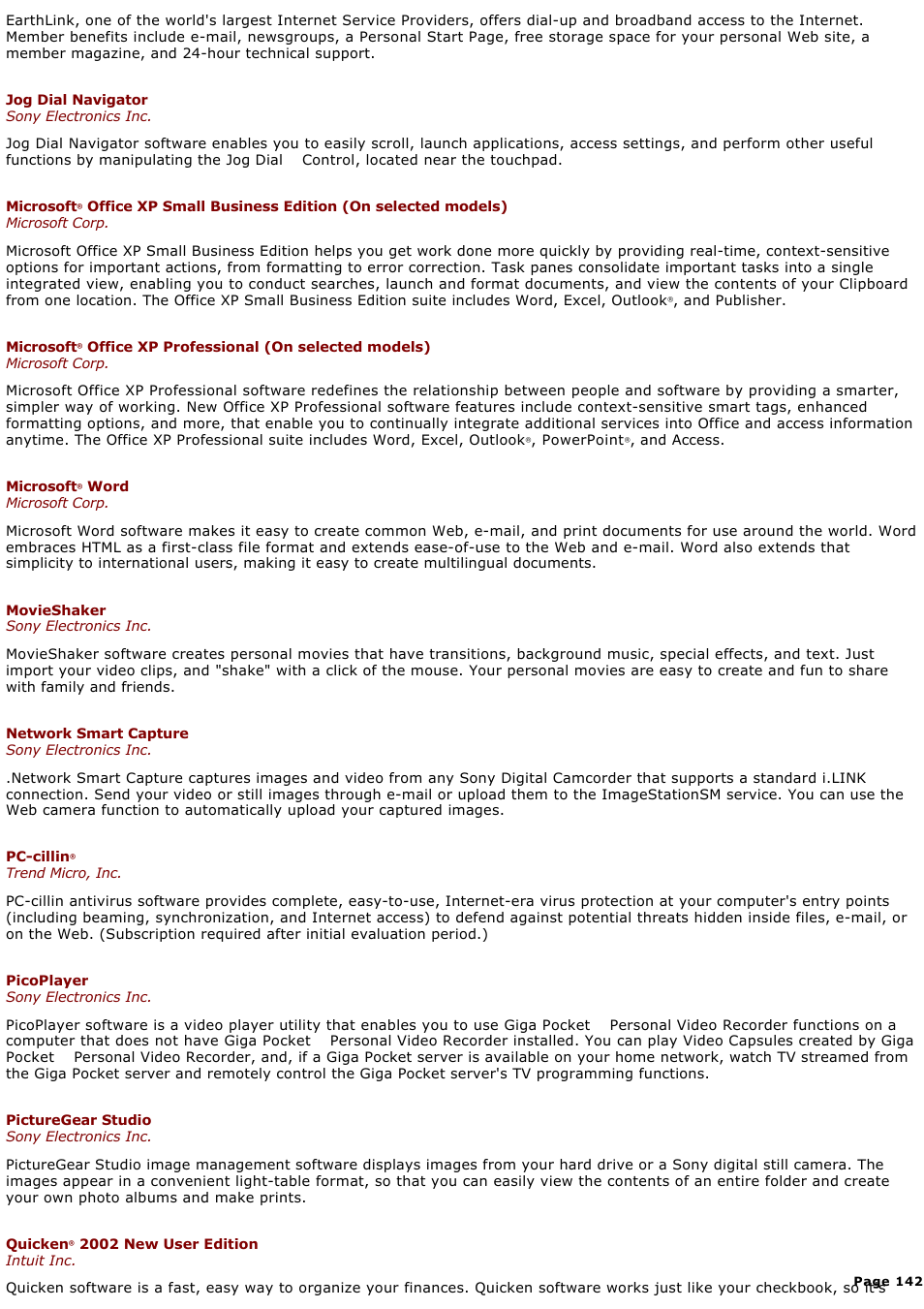 Sony PCG-NV200 User Manual | Page 142 / 187