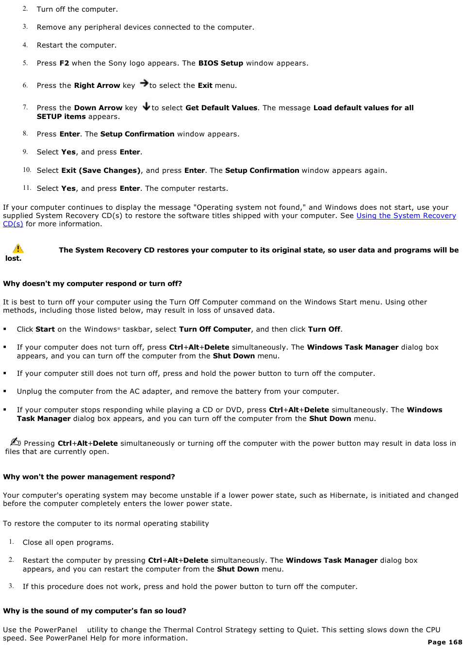 Sony PCG-NV200 User Manual | Page 168 / 187
