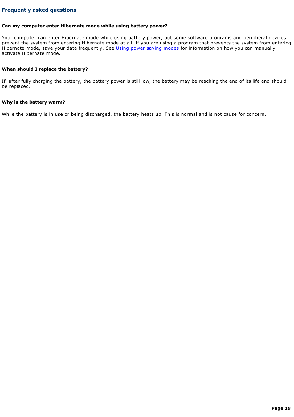 Frequently asked questions | Sony PCG-NV200 User Manual | Page 19 / 187