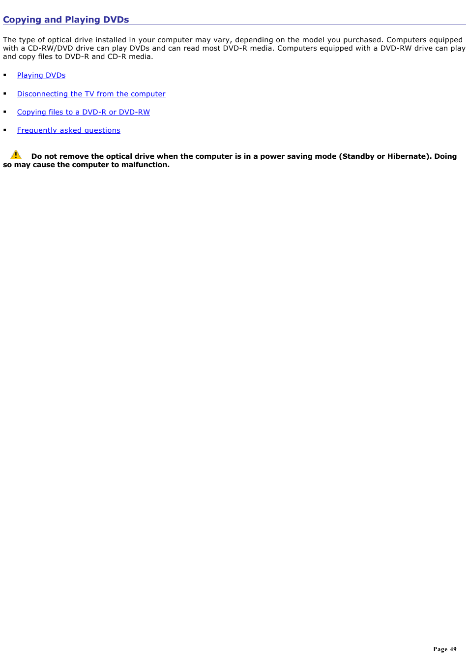 Copying and playing dvds | Sony PCG-NV200 User Manual | Page 49 / 187