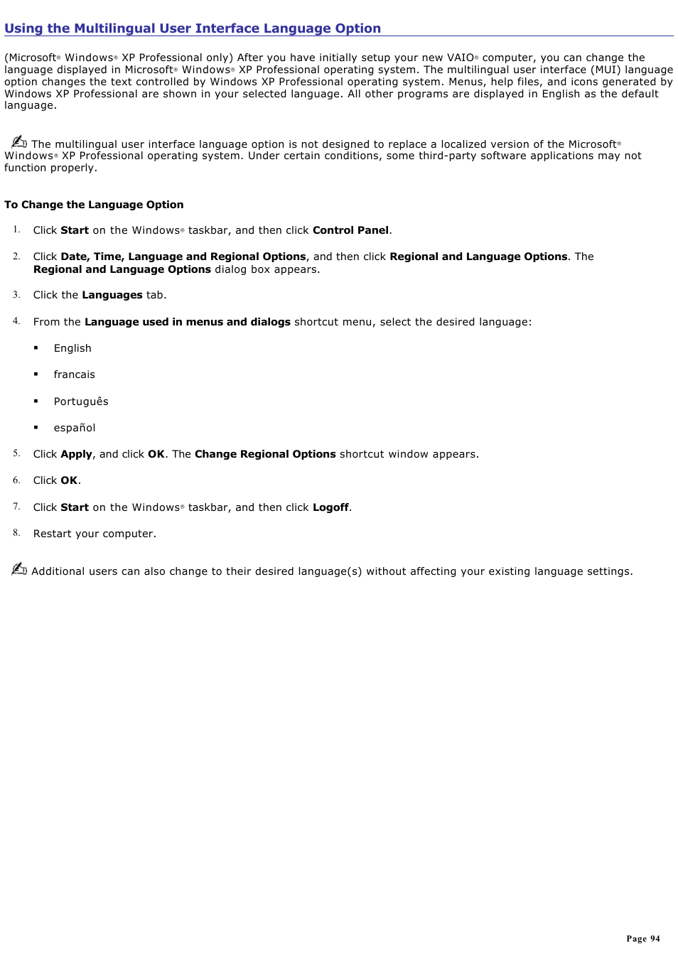 Sony PCG-NV200 User Manual | Page 94 / 187
