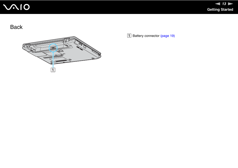 Back | Sony VGN-S660P User Manual | Page 13 / 167