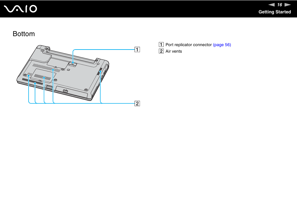 Bottom | Sony VGN-S660P User Manual | Page 16 / 167