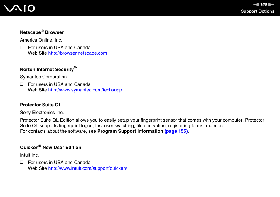 Sony VGN-S660P User Manual | Page 160 / 167