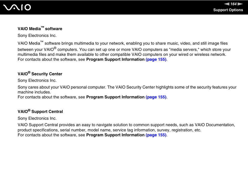 Sony VGN-S660P User Manual | Page 164 / 167