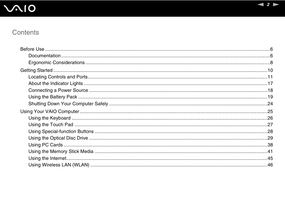 Sony VGN-S660P User Manual | Page 2 / 167