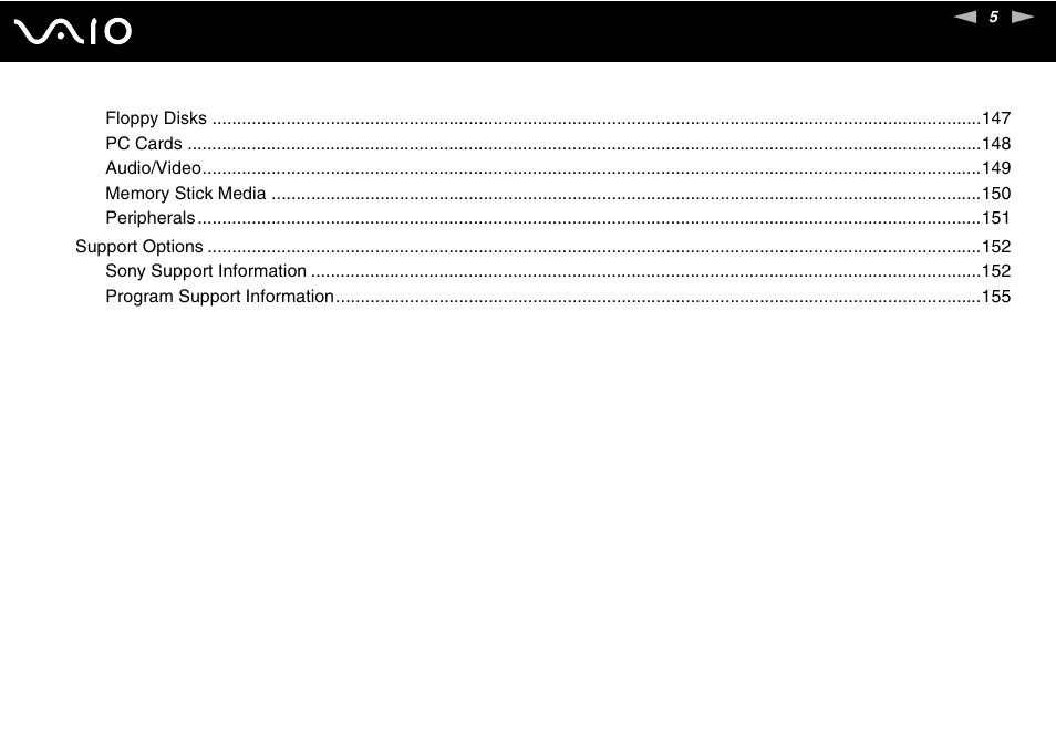 Sony VGN-S660P User Manual | Page 5 / 167
