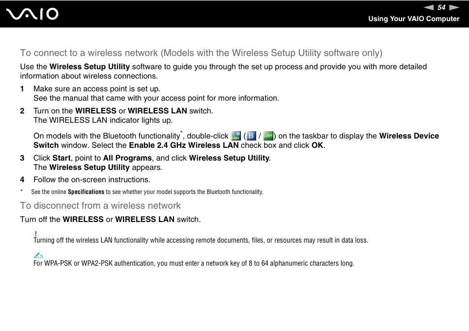 Sony VGN-S660P User Manual | Page 54 / 167