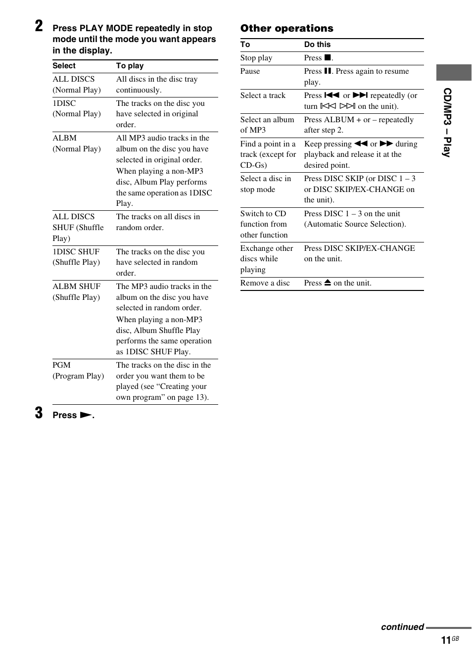 Sony MHC-GX555 User Manual | Page 11 / 44