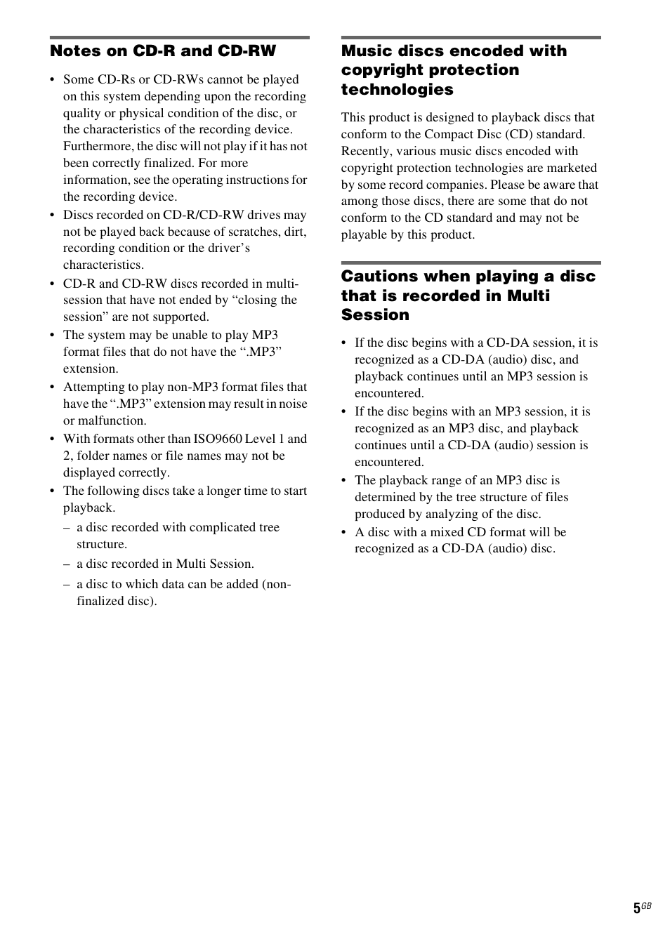 Sony MHC-GX555 User Manual | Page 5 / 44