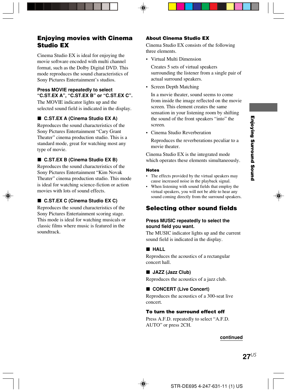 Sony STR-DE695 User Manual | Page 27 / 60