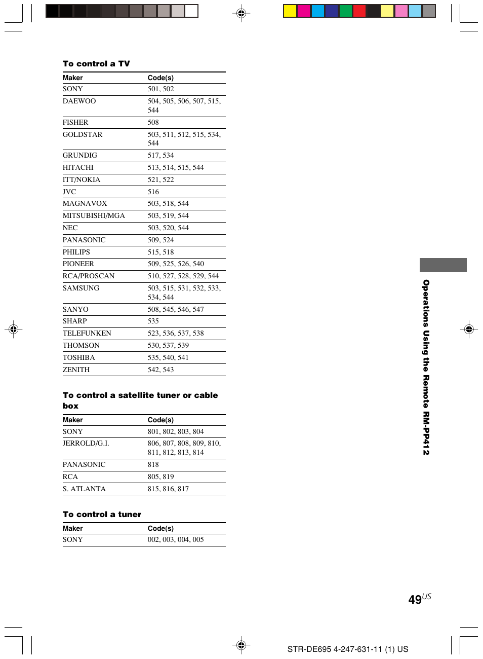 Sony STR-DE695 User Manual | Page 49 / 60